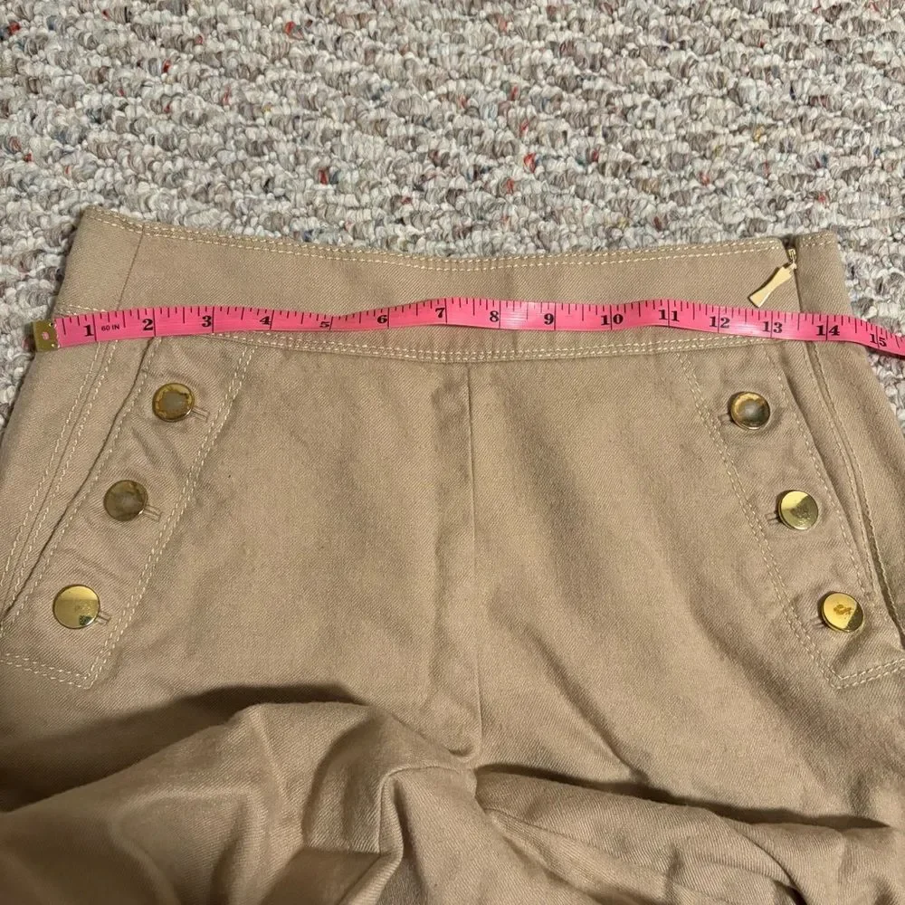 Kate Spade Khaki Beige Pull On 3-Button Pants- Size 4